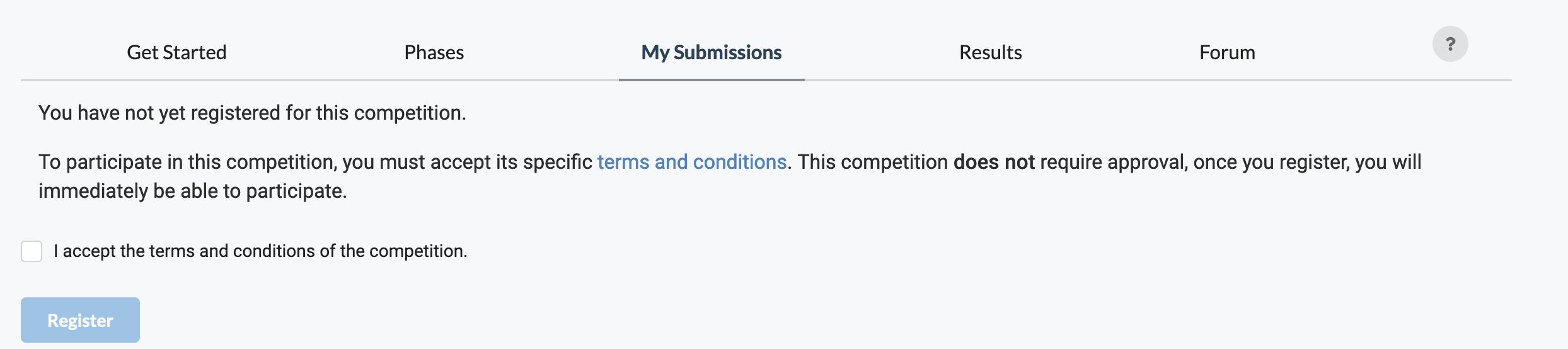 Participating in a Competition - Codabench Docs